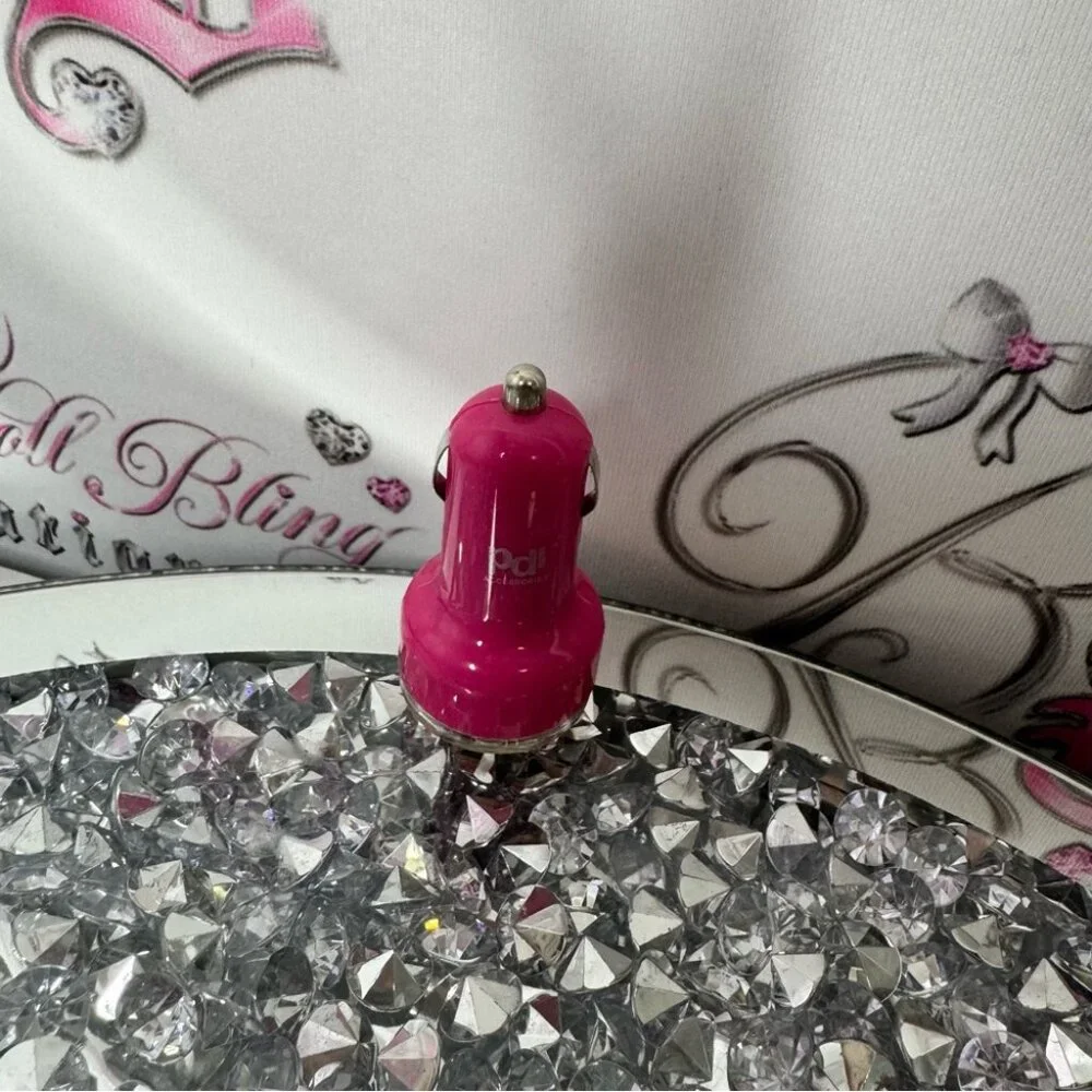 PDI car charging port dual usb Pink cute Car Charger